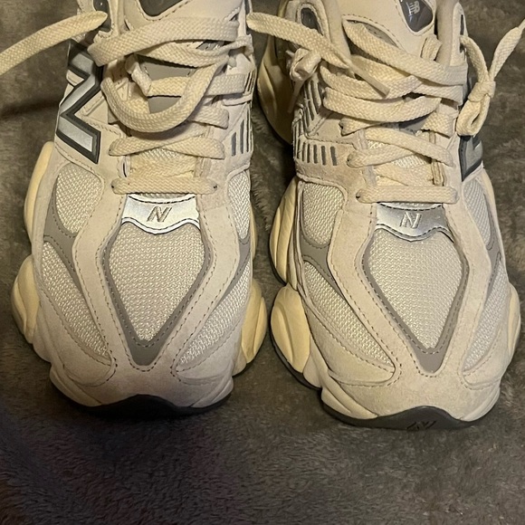 New Balance 9060 Beige and Light Gray Sneakers - Picture 3 of 7
